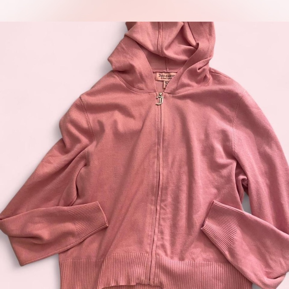 Pink Zip-Up Hooded Sweater & Wide Leg Pants